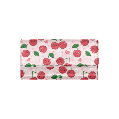 Cherry Pattern Print Design CH02 Women's Trifold Wallet