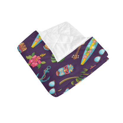 Hawaiian Themed Pattern Print Design H024 Premium Quilt