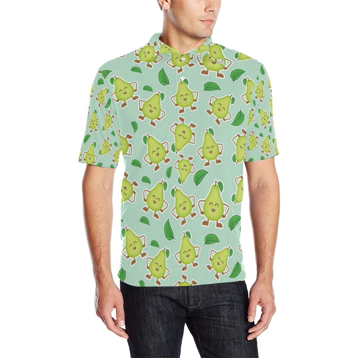 Avocado Pattern Print Design AC011 Men Polo Shirt