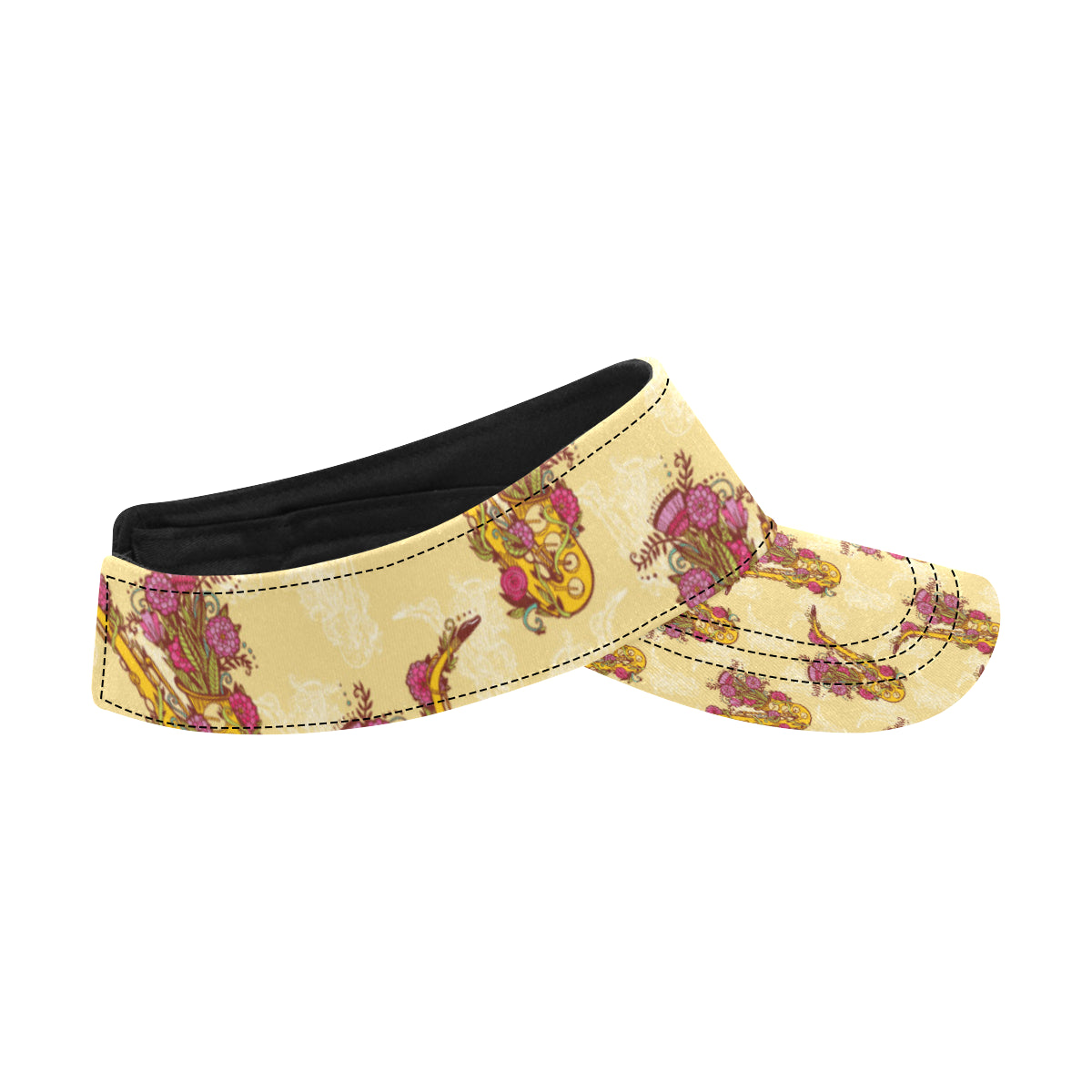 Saxophone Pattern Print Design 04 Unisex Sun Visor