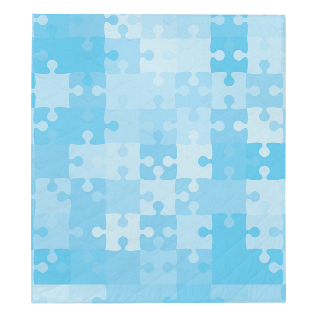 Puzzle Blue Pattern Print Design A04 Premium Quilt