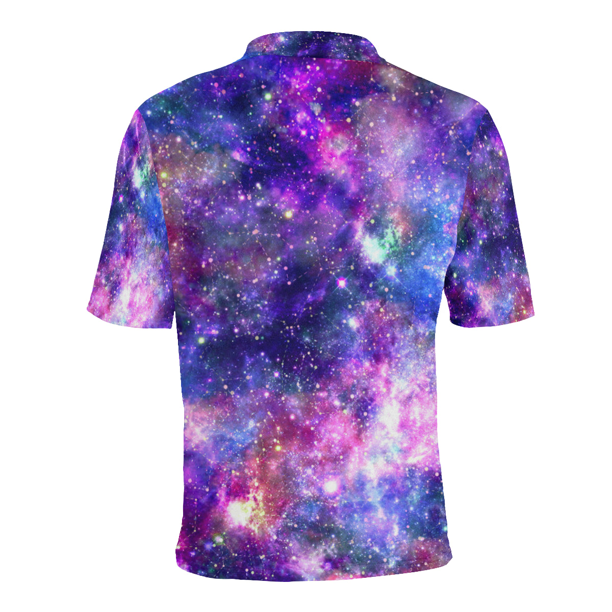 Galaxy Night Stardust Space Print Men Polo Shirt
