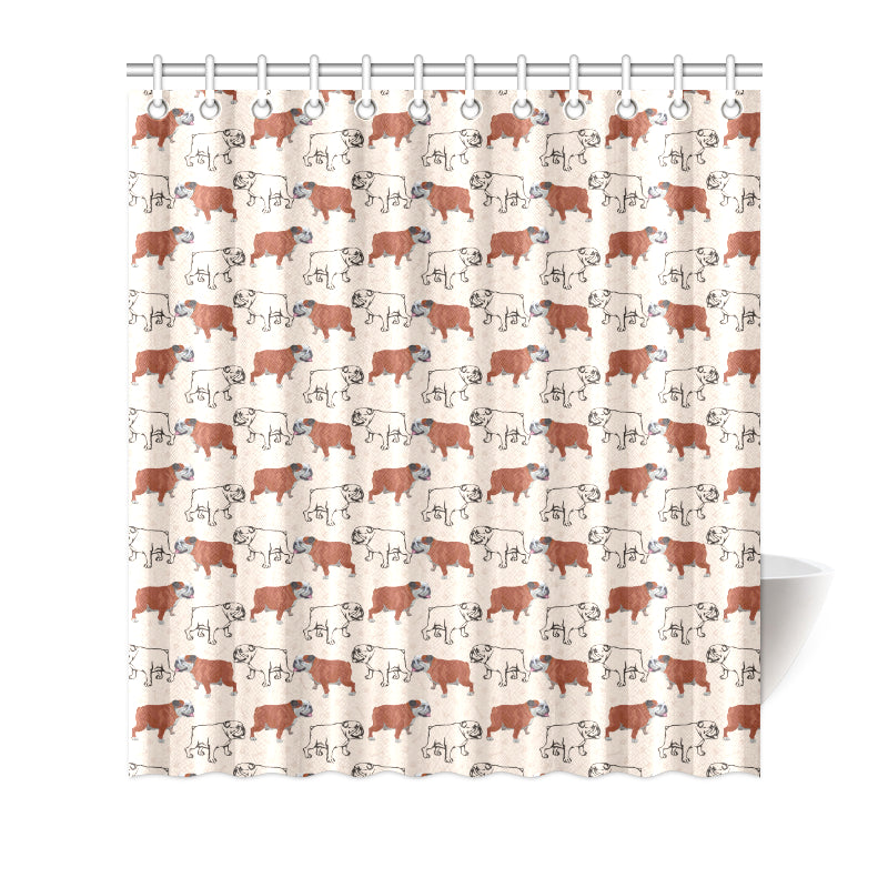 Bulldogs Pattern Print Design 04 Shower Curtain