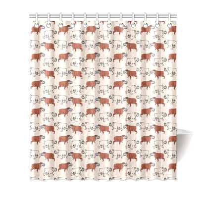 Bulldogs Pattern Print Design 04 Shower Curtain