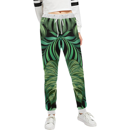 Green Fresh Tropical Palm Leaves Unisex Sweatpants
