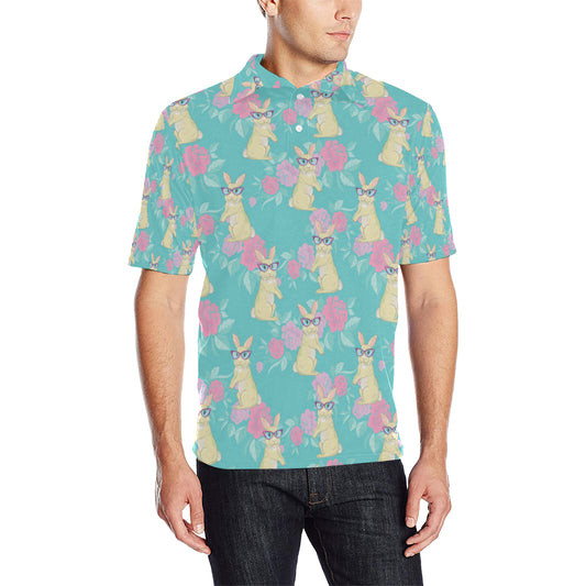 Rabbit Pattern Print Design RB05 Men Polo Shirt