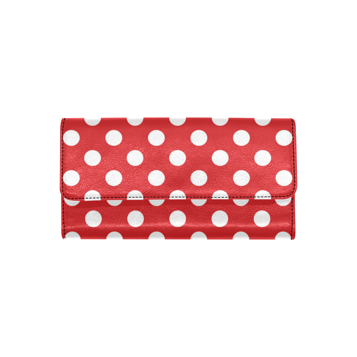 Polka Dot Red Pattern Print Design 04 Women's Trifold Wallet