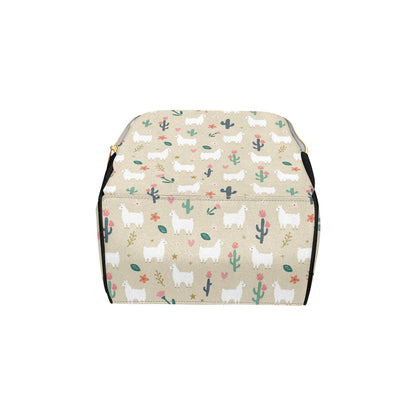 Llama Cactus Pattern Print Design 09 Diaper Bag Backpack