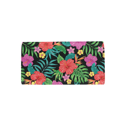 Hibiscus Red Hawaiian Flower Women's Trifold Wallet