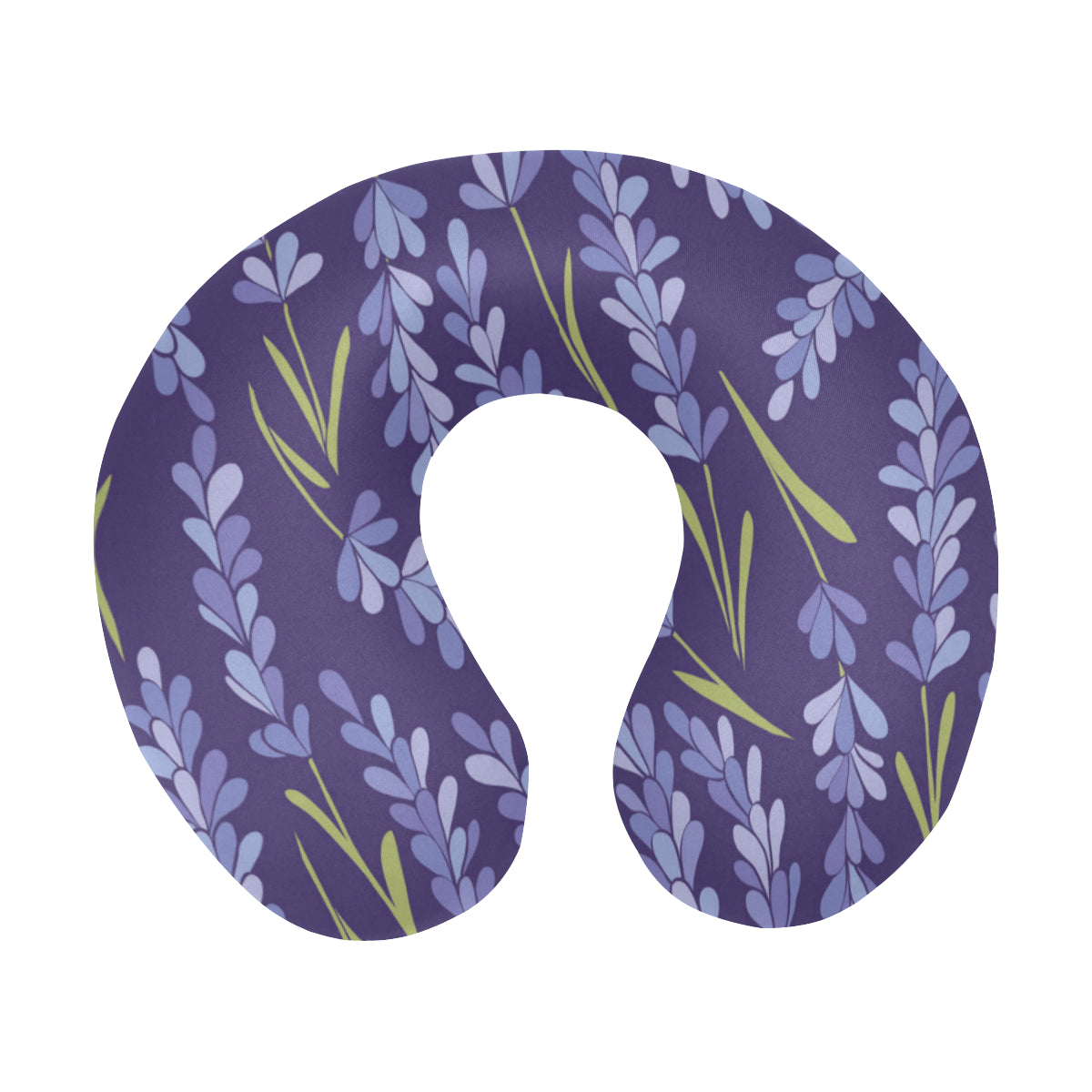 Lavender Pattern Print Design 03 U-Shaped Travel Neck Pillow