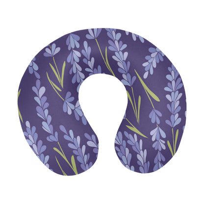 Lavender Pattern Print Design 03 U-Shaped Travel Neck Pillow