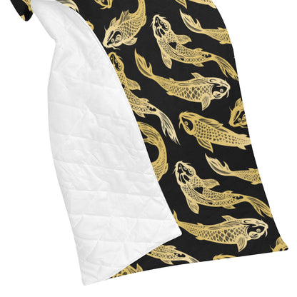 KOI Fish Pattern Print Design 03 Premium Quilt