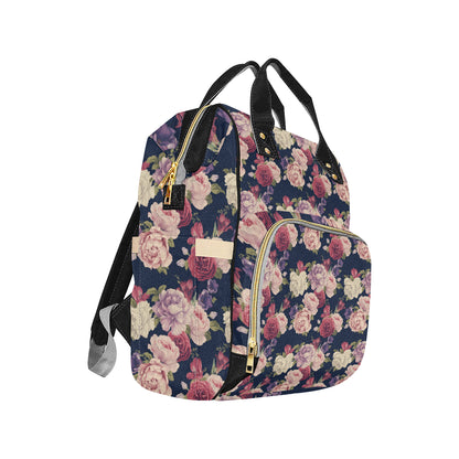 Peony Pattern Print Design PE03 Diaper Bag Backpack