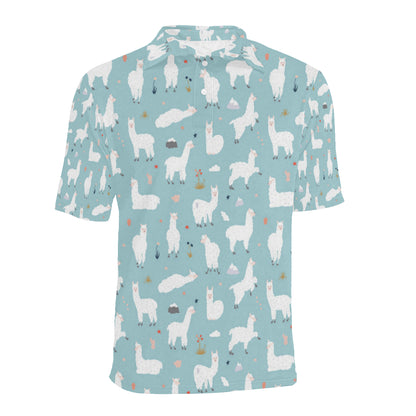 Alpaca Pattern Print Design 02 Men Polo Shirt