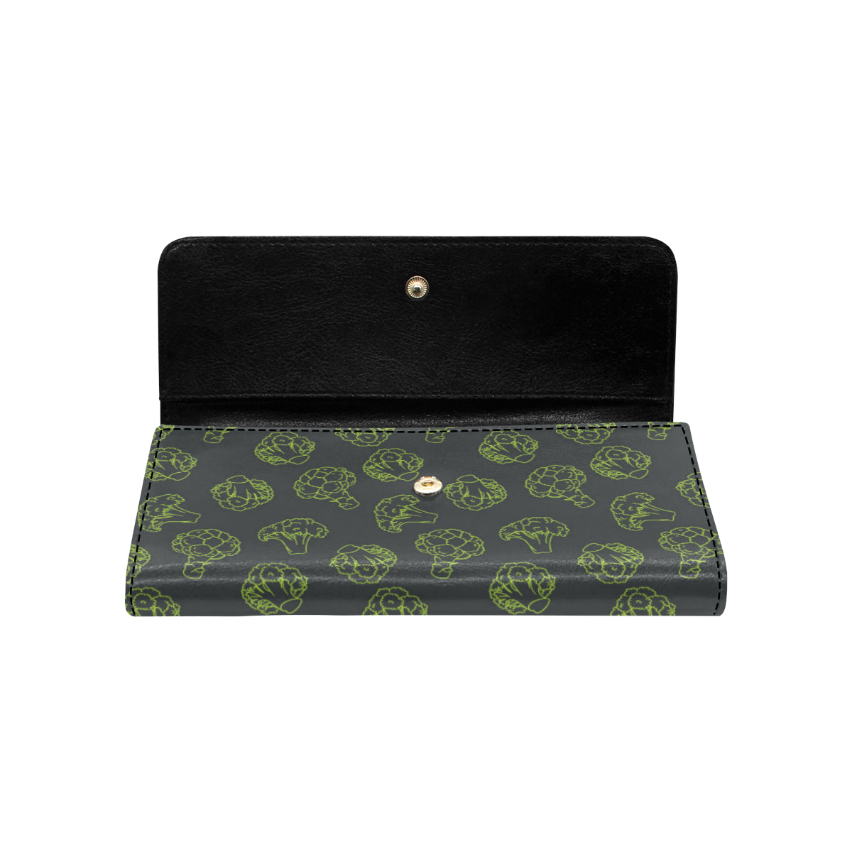 Broccoli Pattern Print Design 01 Women's Trifold Wallet