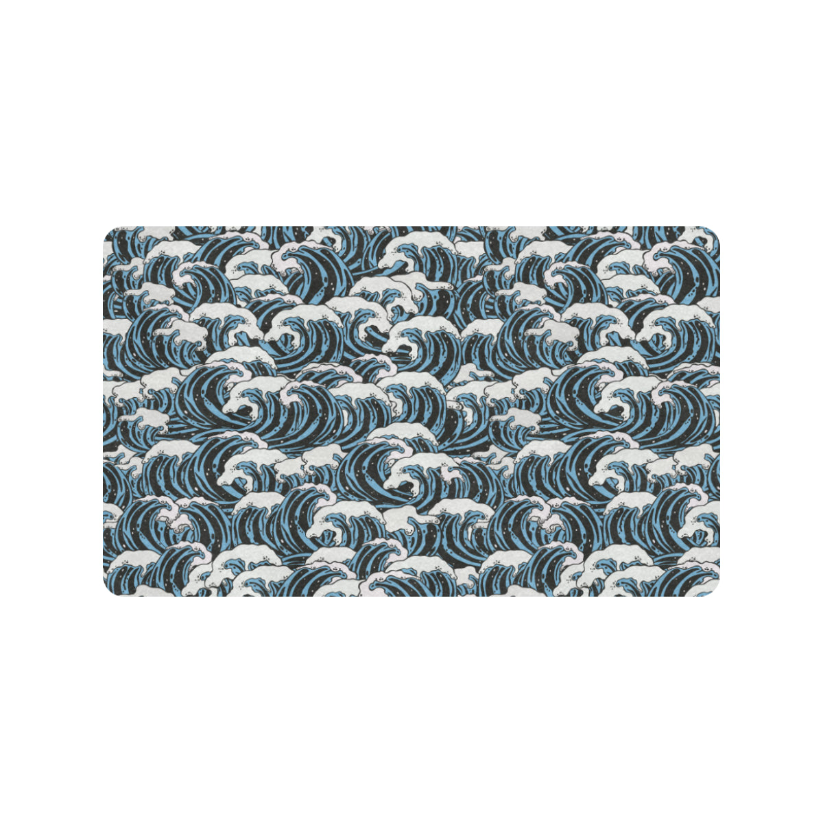Surf Wave Pattern Print Rubber Doormat