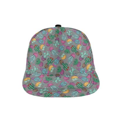 Cactus Colorful Print Pattern Snapback Cap