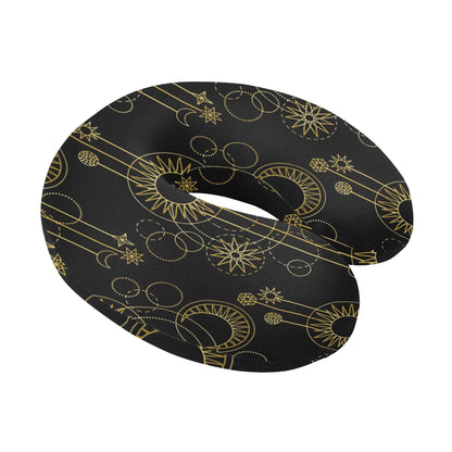Moon Boho Style Pattern Print Design 01 U-Shaped Travel Neck Pillow