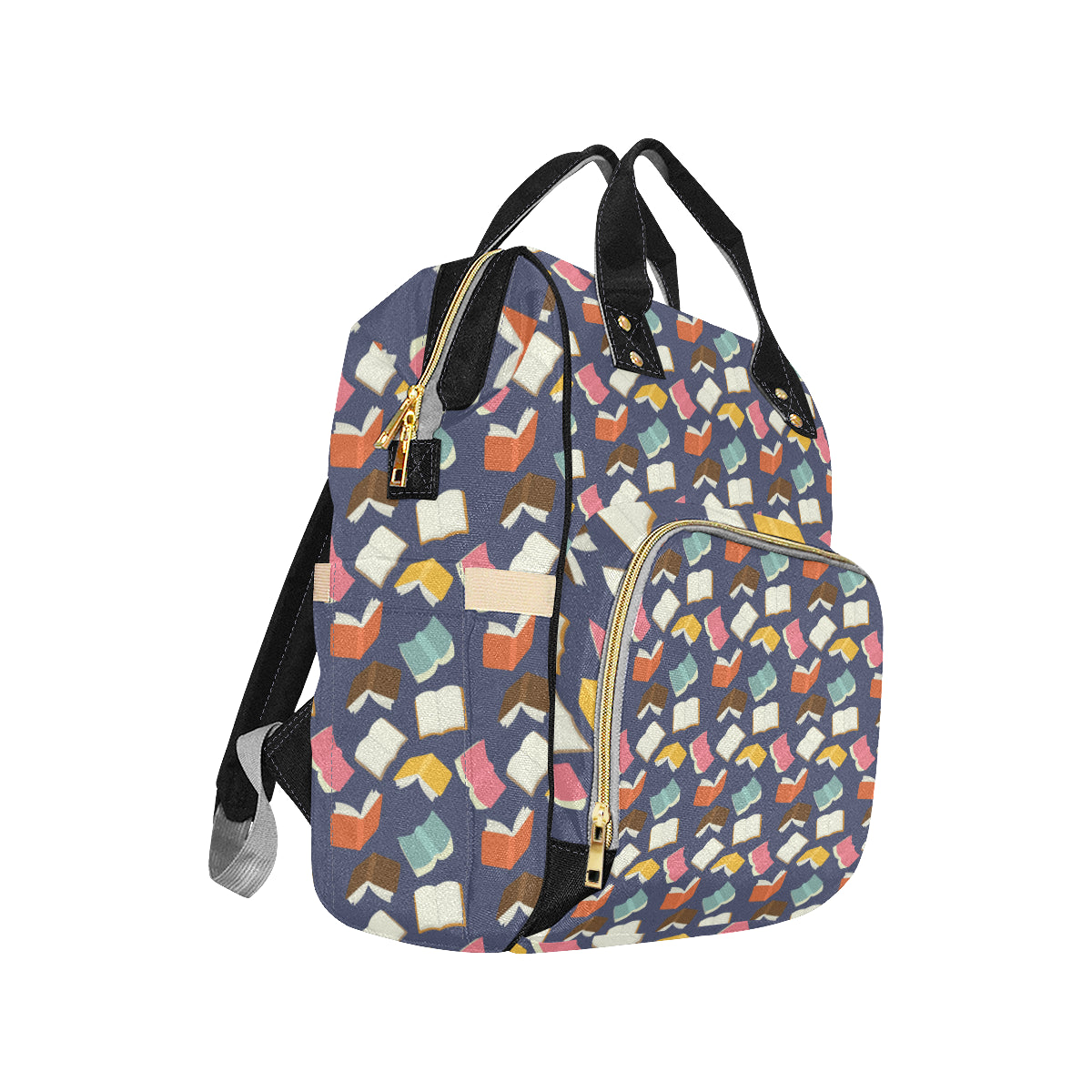 Book Pattern Print Design 01 Diaper Bag Backpack