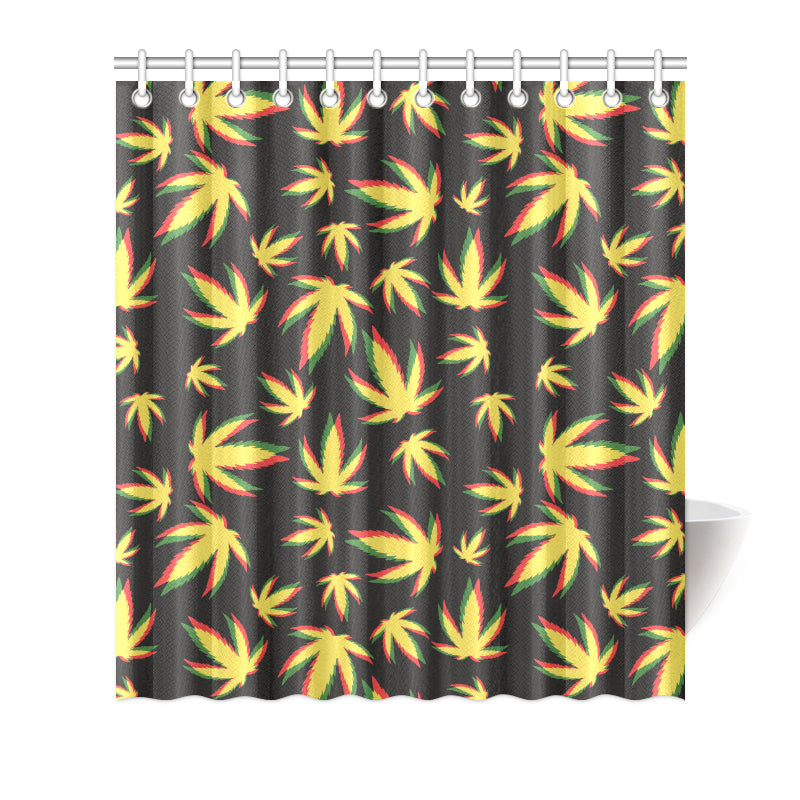 Pot Leaf Pattern Print Design A02 Shower Curtain