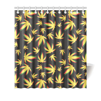 Pot Leaf Pattern Print Design A02 Shower Curtain