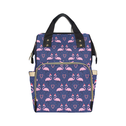 Flamingo Christmas Diaper Bag Backpack