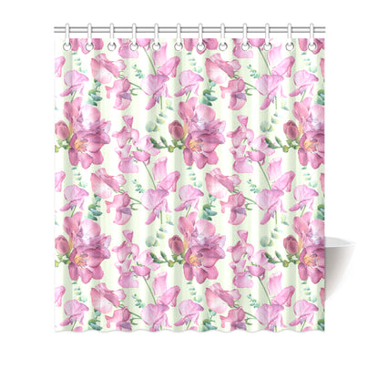 Peony Pattern Print Design PE011 Shower Curtain