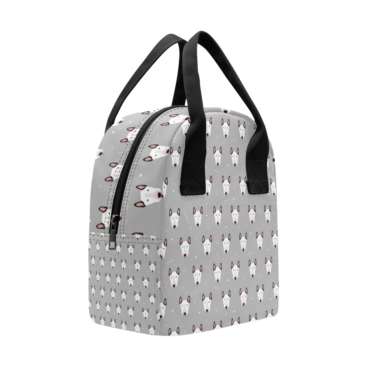 Bull Terrier Head Print Pattern Insulated Lunch Bag