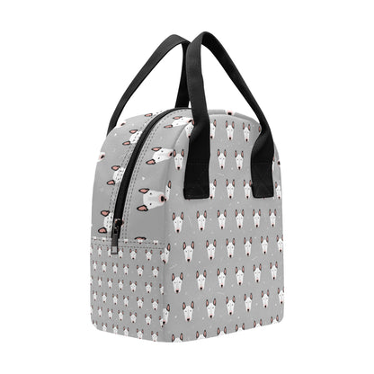 Bull Terrier Head Print Pattern Insulated Lunch Bag