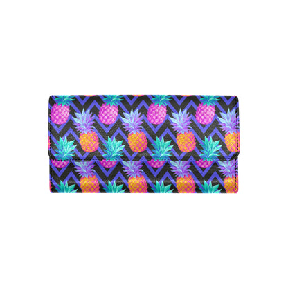 Pineapple Color Art Pattern Women's Trifold Wallet