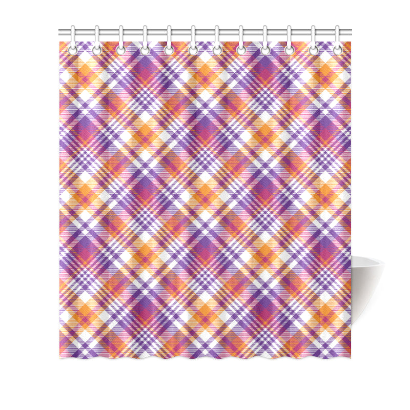 Madras Pattern Print Design 02 Shower Curtain