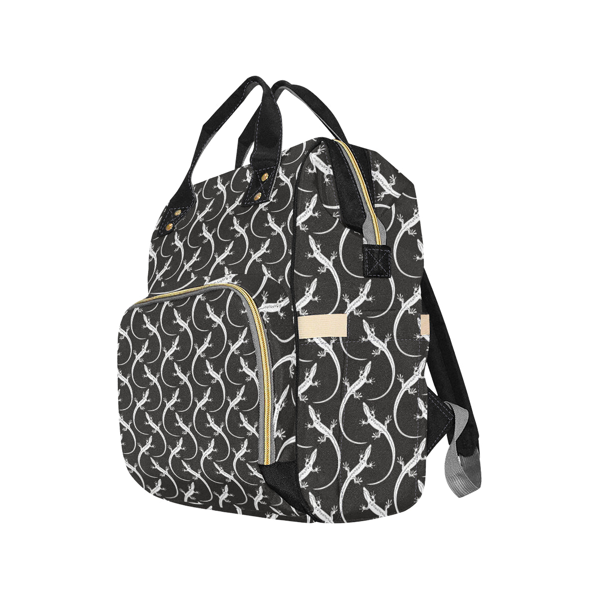 lizard Pattern Print Design 01 Diaper Bag Backpack