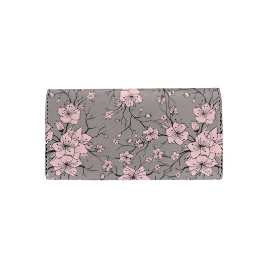 Cherry Blossom Pattern Print Design CB05 Women's Trifold Wallet