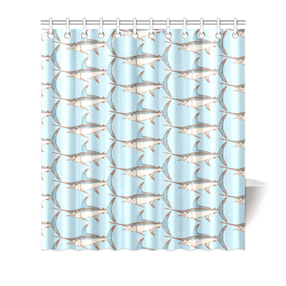 Swordfish Pattern Print Design 01 Shower Curtain