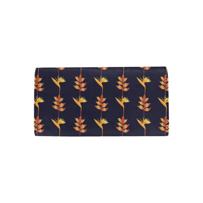 Heliconia Pattern Print Design HL06 Women's Trifold Wallet