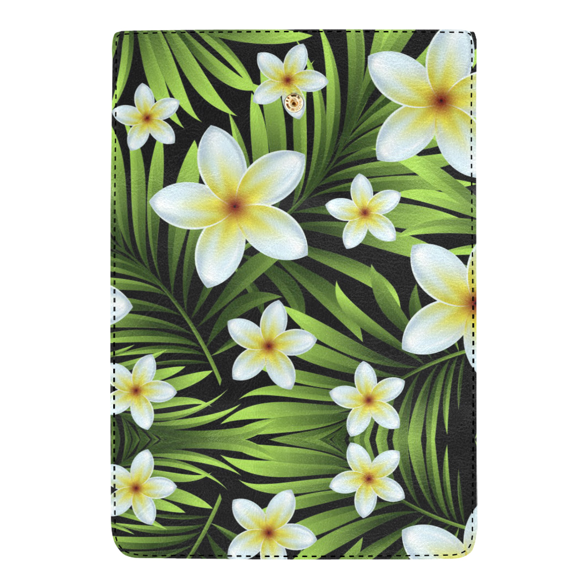 White Plumeria Pattern Print Design PM06 Women's Trifold Wallet