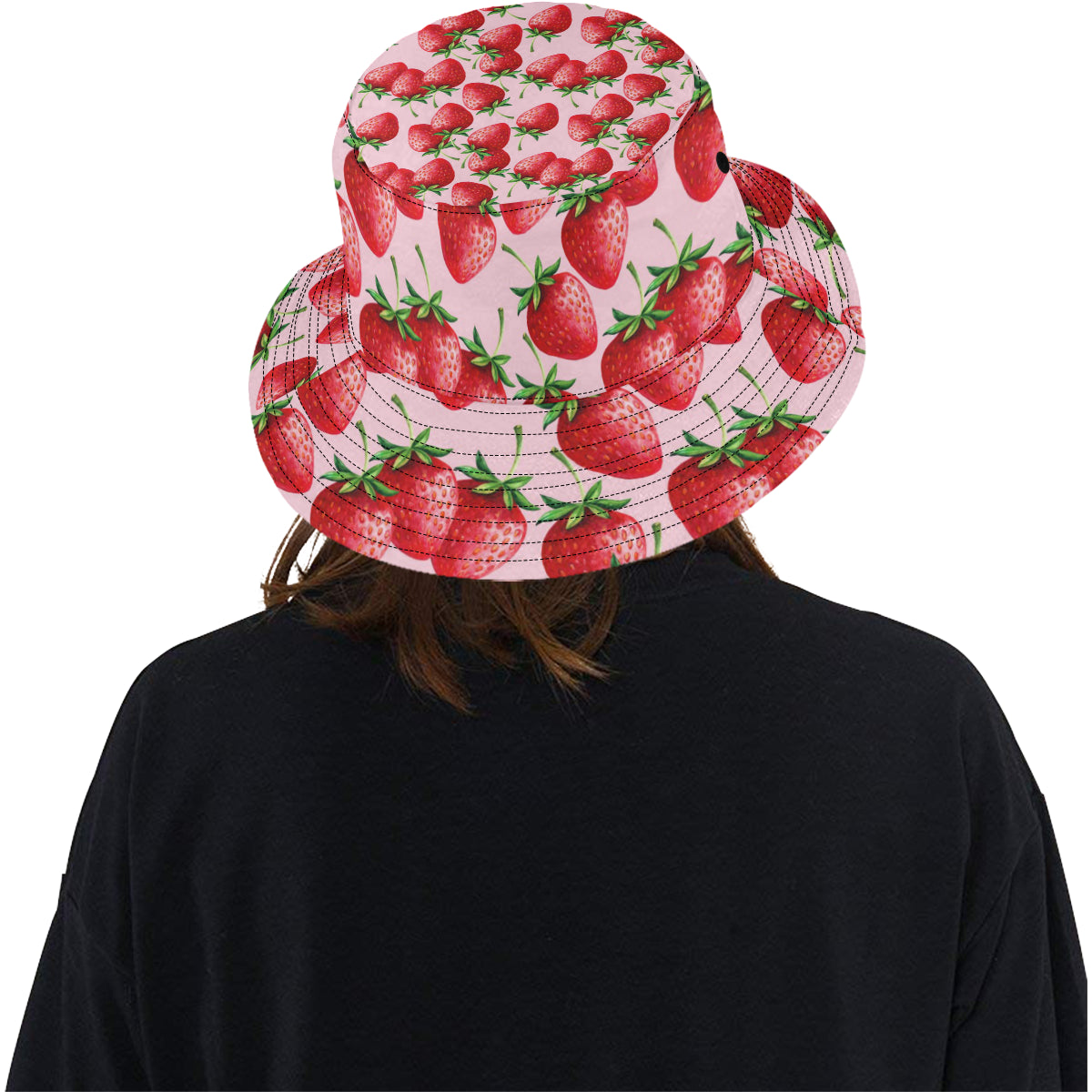 Strawberry Pattern Print Design SB03 Unisex Bucket Hat