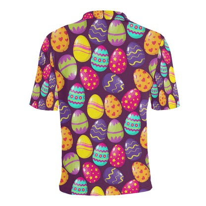 Easter Eggs Pattern Print Design RB04 Men Polo Shirt