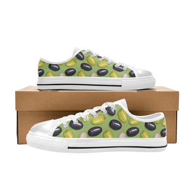 Olive Print Design LKS301 Women's White Low Top Shoes