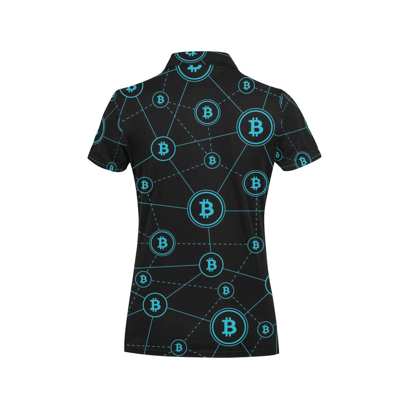 Cryptocurrency Pattern Print Design 01 Women's Polo Shirt