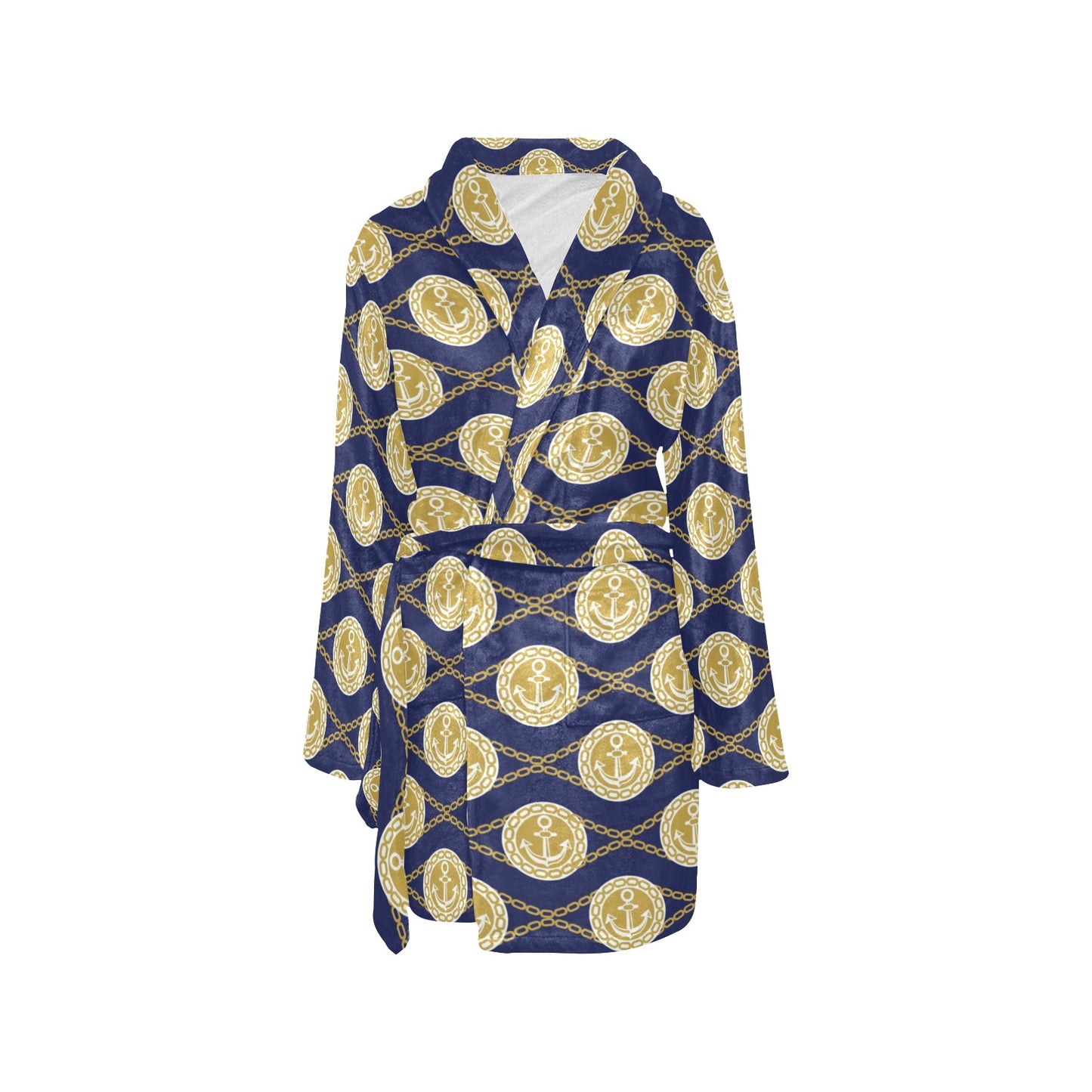 Anchor Luxury Pattern Women's Fleece Robe