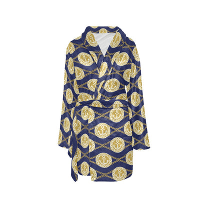 Anchor Luxury Pattern Women's Fleece Robe