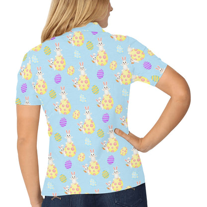 Easter Eggs Pattern Print Design RB015 Women's Polo Shirt