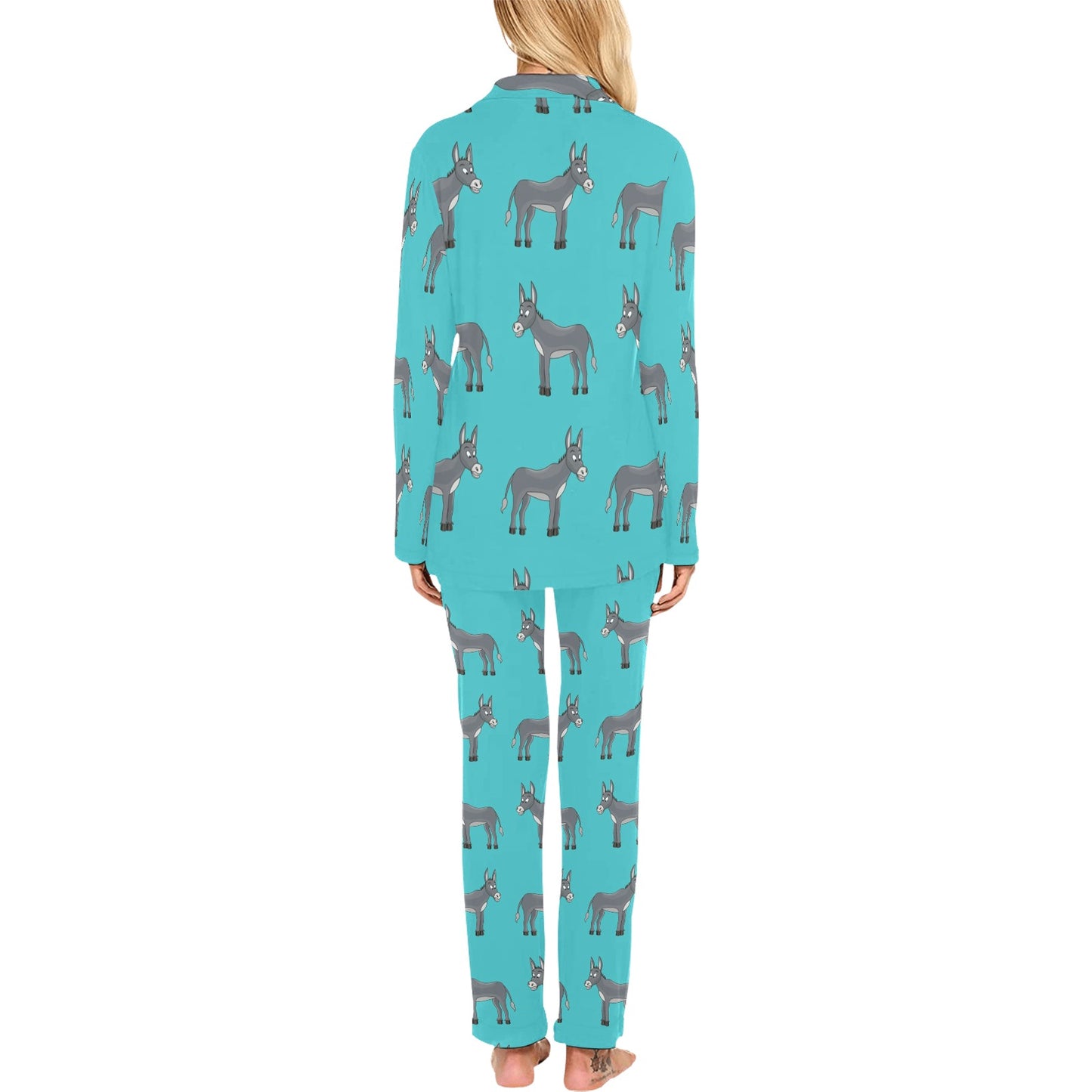 Donkey Pattern Print Design 01 Women's Long Pajama Set