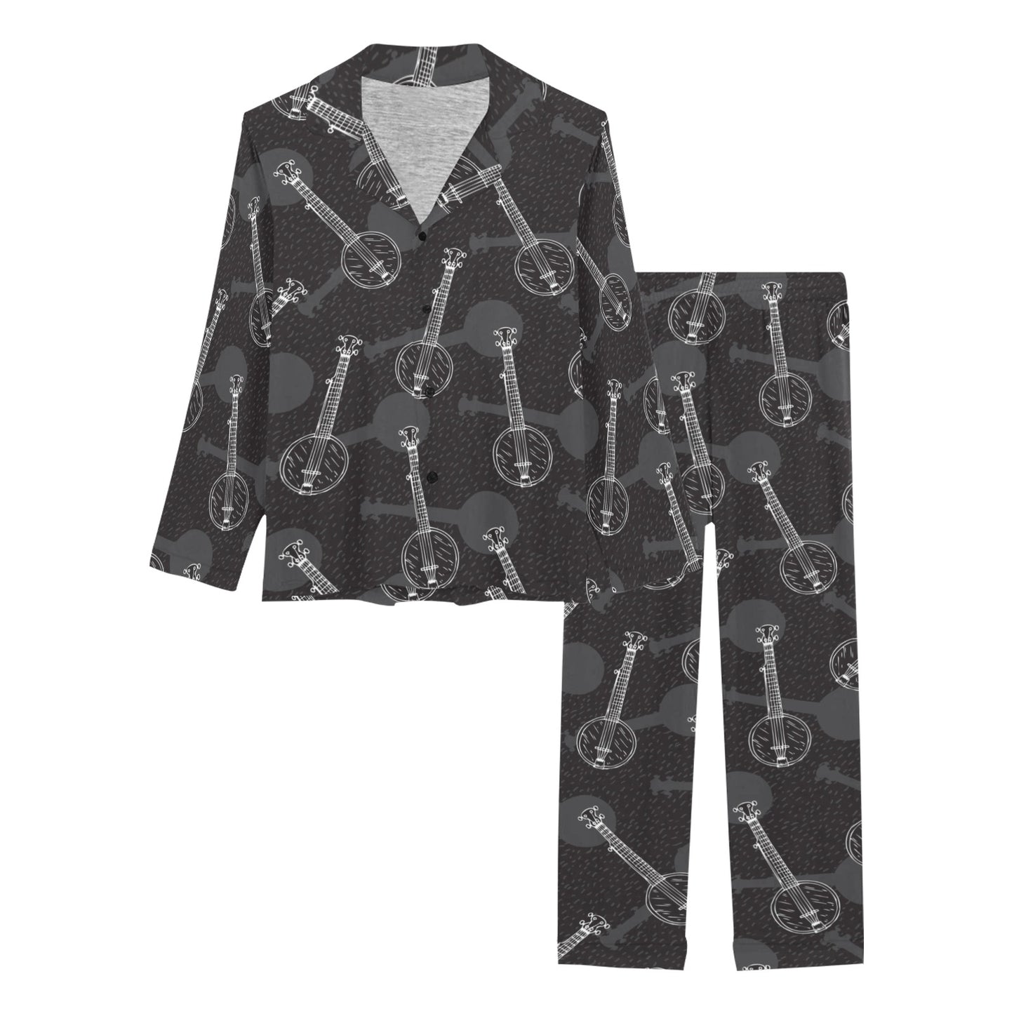 Banjo Pattern Print Design 03 Women's Long Pajama Set