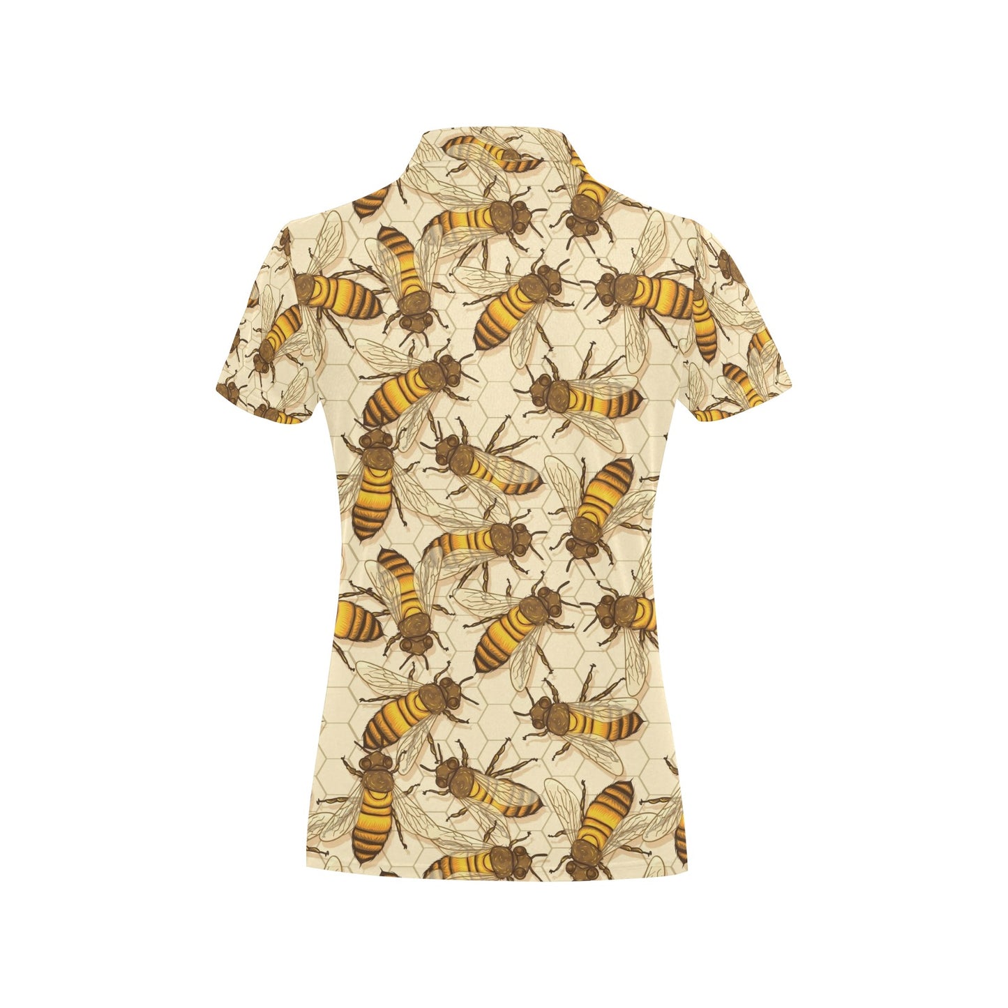 Bee Pattern Print Design BEE05 Women's Polo Shirt
