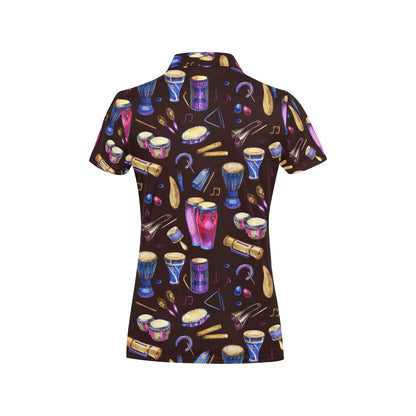 Percussion Neon Pattern Print Design 04 Women's Polo Shirt
