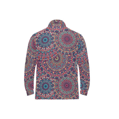 Boho Pattern Print Design 05 Long Sleeve Polo Shirt For Men's