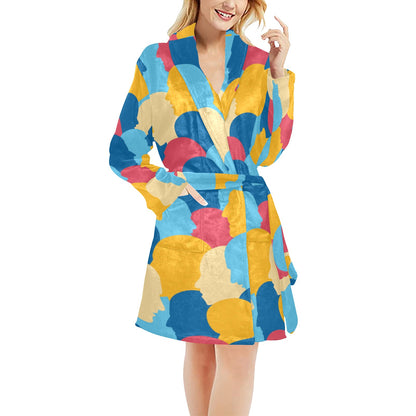 Psychology Pattern Print Design A02 Women's Fleece Robe