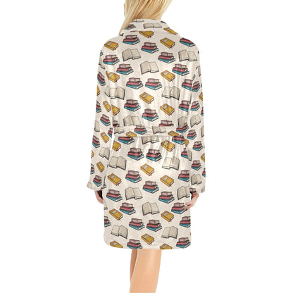 Book Pattern Print Design 04 Women's Fleece Robe